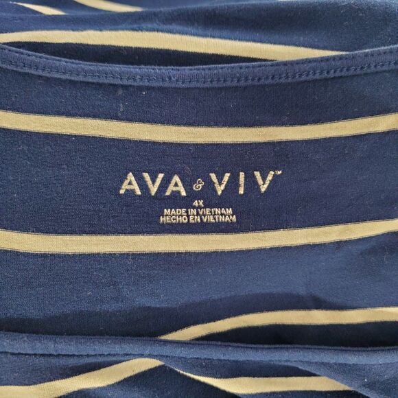 AVA & VIV BASIC TOP BLUE LONG SLEEVE RAYON SPANDEX SIZE 4X - Picture 9 of 10